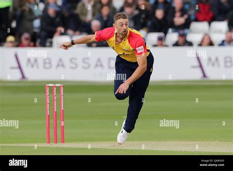 Daniel Sams In Bowling Action For Essex During Essex Eagles Vs