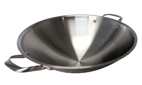 SL PA400A 16 5 Stainless Steel Wok With Lid Induction Ready