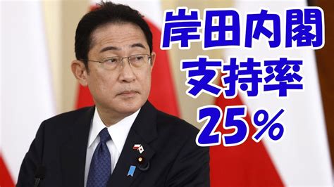 岸田内閣支持率25％ 過去最低で横ばい まだ25も支持率があることに驚いています。 Youtube