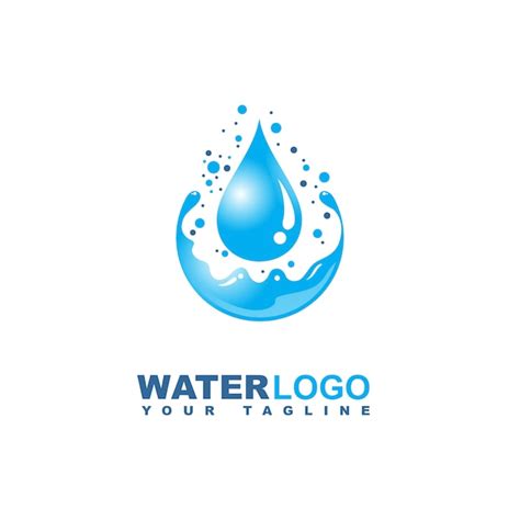 Goutte D Eau Logo Vectoriel Avec Feuille Et Main Vecteur Premium