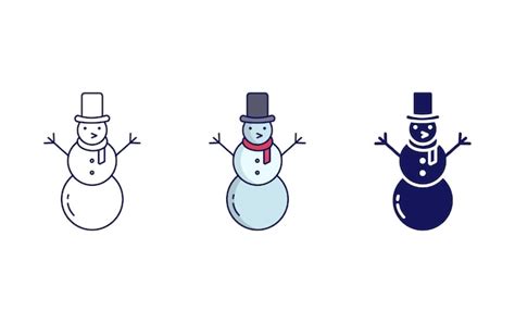 Premium Vector Snowman Vector Icon