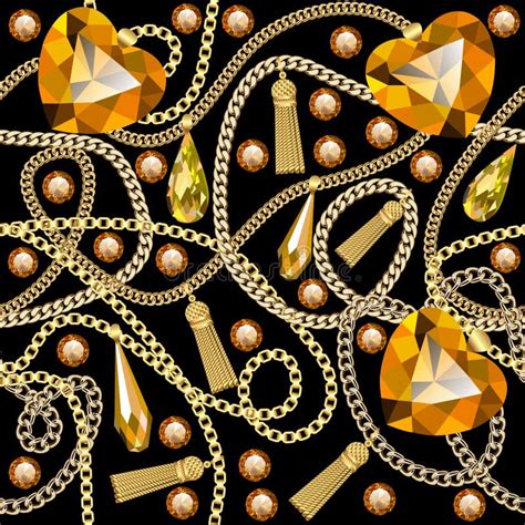 Gold Chains 3d Seamless Pattern Modern Ornamental Luxury Grid