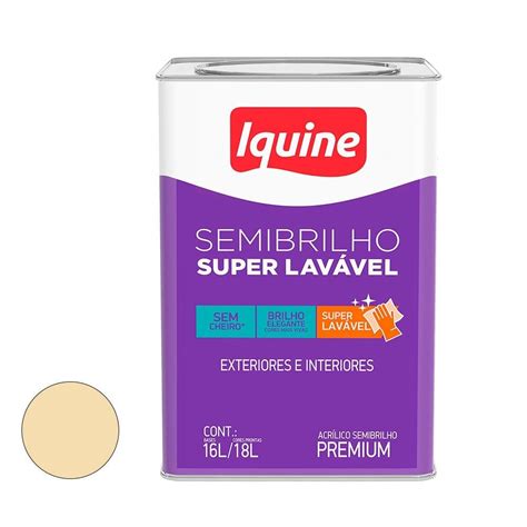 Tinta Acrílica Semi Brilho Super Lavável 18 Litros Marfim IQUINE REF