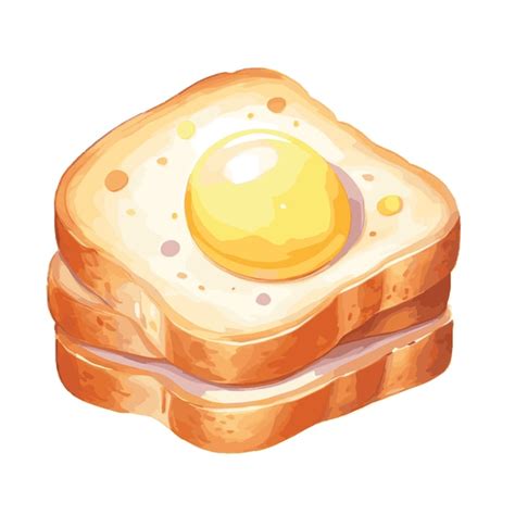 Watercolor Bread And Egg Vector Illustration Premium AI Generated Vector