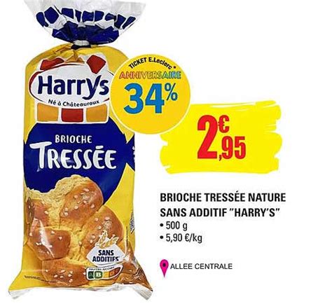 Promo Brioche Tressée Nature Sans Additif harry s chez E Leclerc