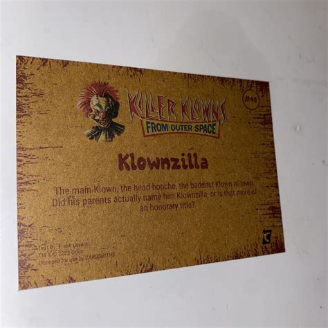 Cardsmiths Killer Klowns From Outer Space Klownzilla Flashbax