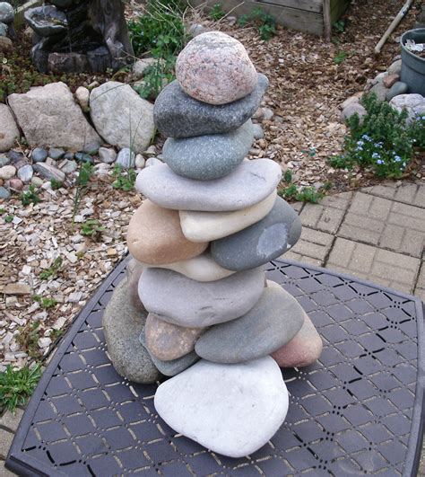 Large Garden Cairn Re Stackable Lake Michigan Beach Stone Cairn