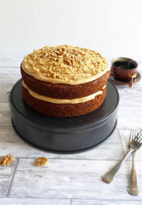 Coffee And Walnut Cake With Coffee Cream Cheese Buttercream Frosting