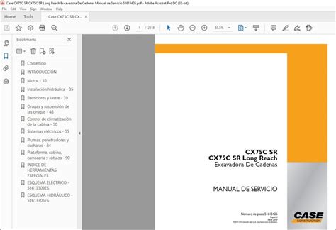 Case Cx C Sr Cx C Sr Long Reach Excavadora De Cadenas Manual De