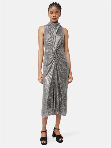 Jigsaw Cowl Neck Sequin Midi Dress Shopstyle