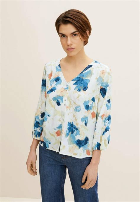 Tom Tailor Blouse Colorful Watercolor Design Beige Zalando Fr