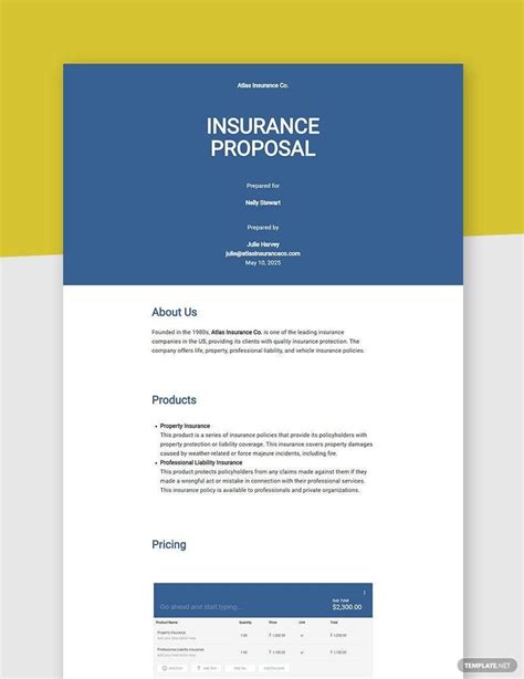 Insurance Proposal Template Google Docs Word Apple Pages Template Net