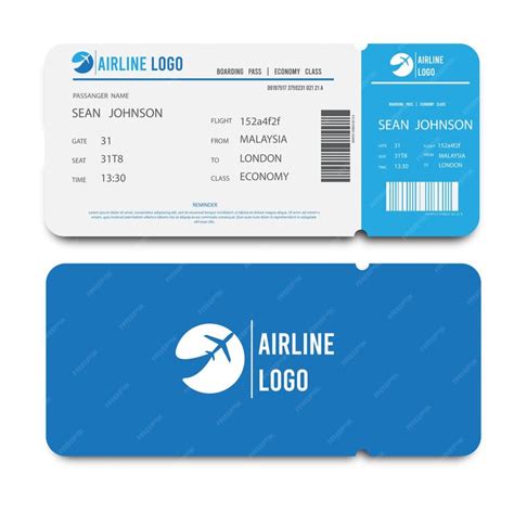 Premium Vector Airline Boarding Pass Tickets