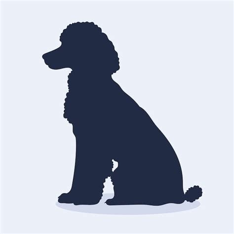 Ilustración de silueta de caniche de diseño plano Vector Gratis