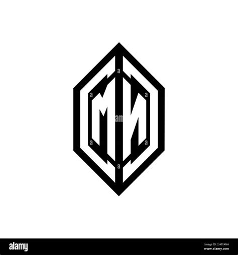 MN Logo With Geometric Shape Vector Monogram Design Template Isolated