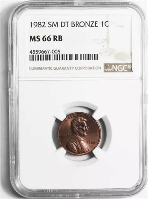 1982 1C LINCOLN Memorial Cent One Penny NGC MS 66 RB Small Date Bronze