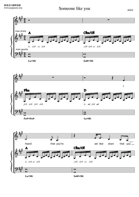 Adele Someone Like You Sheet Music Pdf Free Score Download ★