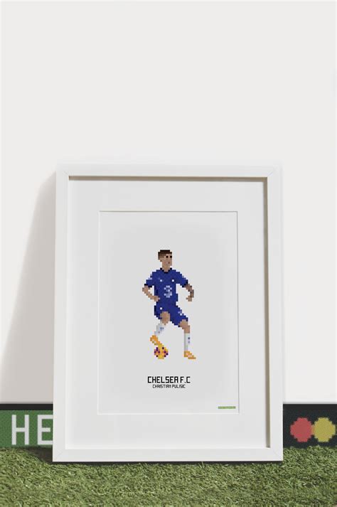 Chelsea Pulisic Pixel Player Art Print Football Poster Etsy