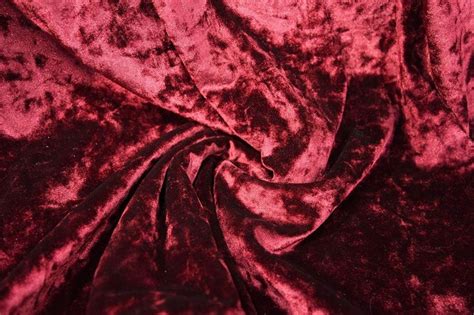 Burgandy Stretched Ice Crushed Velvet Velour Shiny Fabric Wine Red