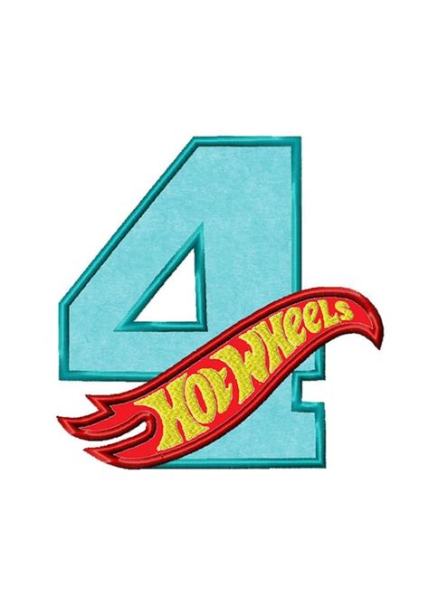 Hot Wheels Th Birthday Applique Machine Embroidery DESIGN