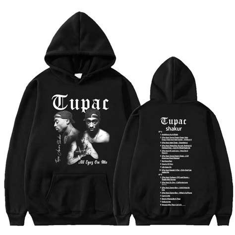 Rapper Tupac 2pac Print Hip Hop Hoodie Male Streetwear Vintage Sweatshirt Fashion Hoodies Men