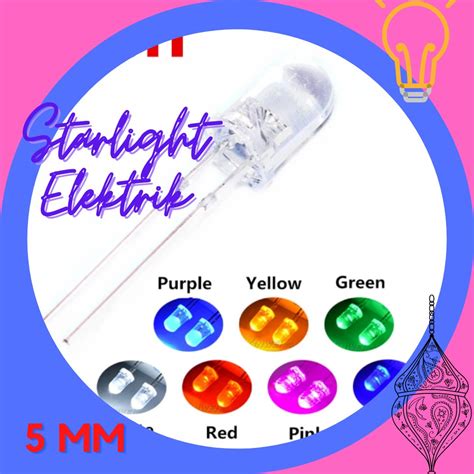 Jual LAMPU LED 5MM KEPALA BENING CLEAR WARNA LED PUTIH LED MERAH LED