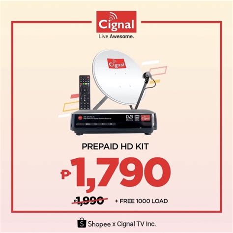 Cignal Hd Prepaid Kit With Free 1 Month 1000 Load Shopee Philippines