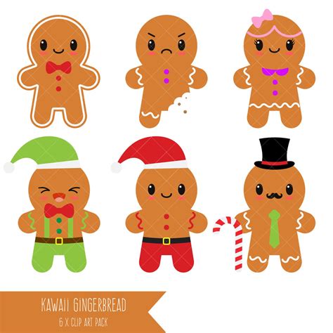 Gingerbread Man Clipart Holiday Clipart Gingerbread Cookies Clipart