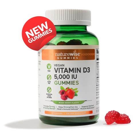 Naturewise Vegan Vitamin D3 Gummies 5 000 Iu Naturewise