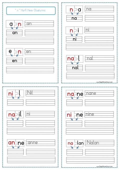 N Harfi Hece Olu Turma Ve Yazma Etkinli I Seyit Ahmet Uzun