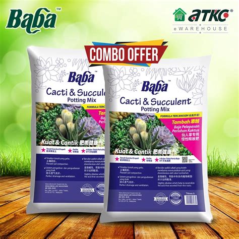 Combo X Baba Cacti Succulent Potting Mix Soil Tanah Pokok Kaktus