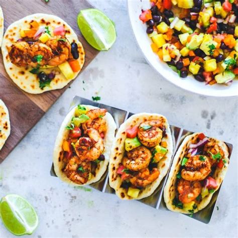 Blackened Shrimp Tacos With Avocado And Pineapple Salsa Killing Thyme