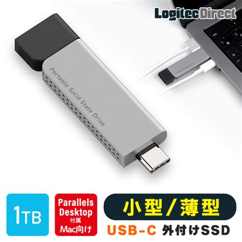 薄型 スリム スティック型 高速 コンパクト 外付け SSD 1TB 読込速度1000MB 秒 Parallels Desktop for