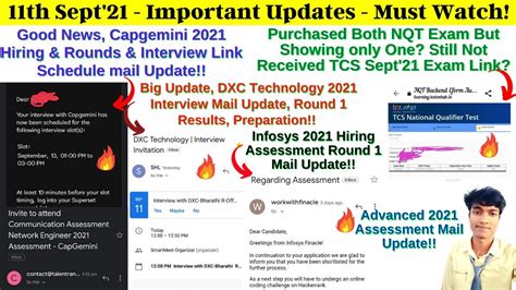 Capgemini Interview Round Mail Update Infosys Advanced