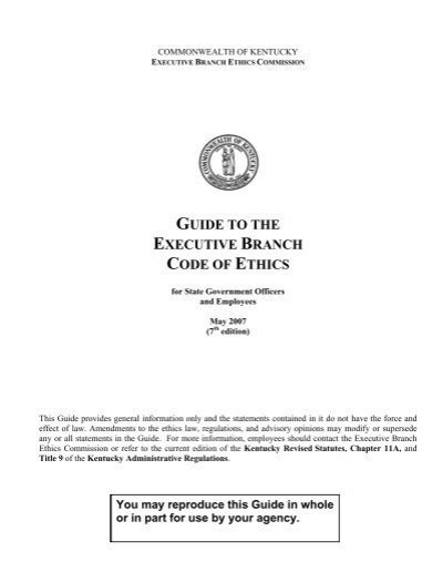 guide to the executive branch code of ethics - Ethics Commission