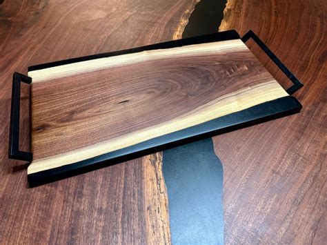 Black Walnut Epoxy River Charcuterie Serving Board Personalized Gifts