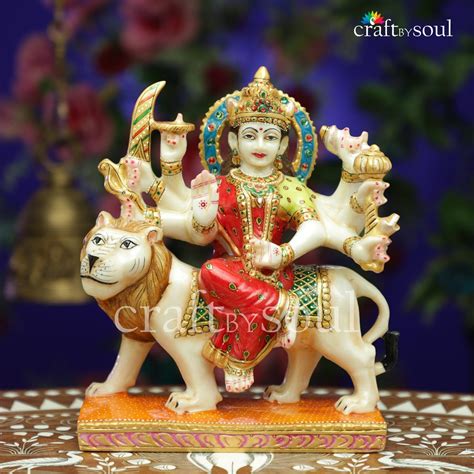 Maa Durga Statue24 Cm Resin Bengali Devi For House Goddess Etsy