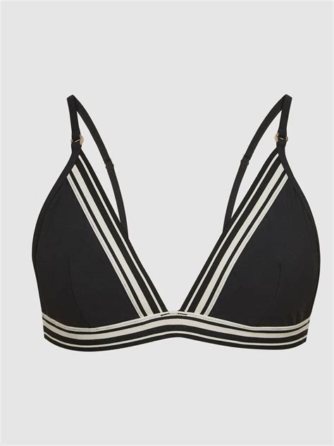 Swimwear Women Reiss Faith Triangle Bikini Top Black Nshancock