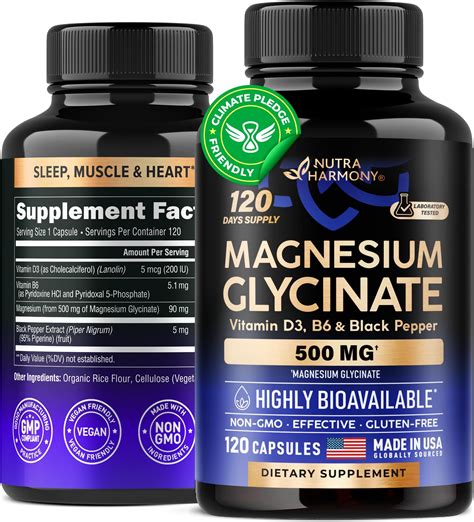 Amazon Magnesium Glycinate Mg Supplement W Vitamin D B