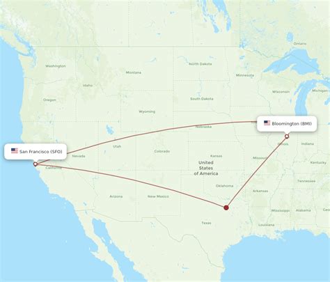 Flights From Bloomington To San Francisco BMI To SFO Flight Routes