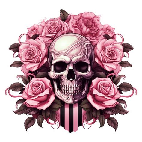 Premium Ai Image Skull And Roses Tattoo Design Generative Ai