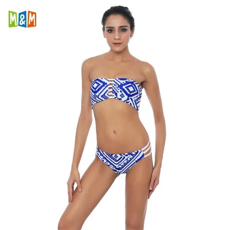 2018 Sexy Brazilian Strapless Bandeau Bikini Set Push Up Small Swimsuit