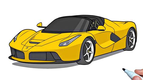 How To Draw A Ferrari Laferrari Step By Step Drawing Ferrari