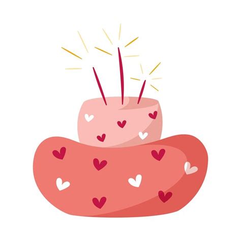 Premium Vector Hand Draw Sweet Birthday Cake With Sparklers And