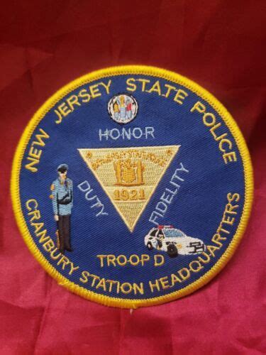 Vintage New Jersey State Police Troop D Cranbury Station Patch ...