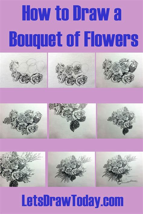 How To Draw A Bouquet Of Flowers Lets Draw Today