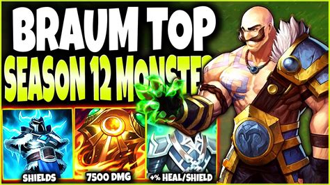 Season 12 Top Braum Immortal Build Even Behind Is An Op Monster 🔥 Lol