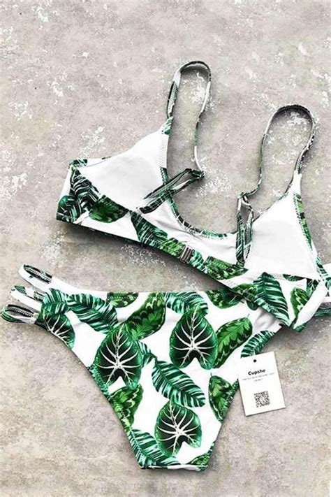 Green Jade Leaves Bikini Set