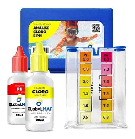 Kit Estojo Teste Medir Cloro E Ph Para Piscina Completo R 40 em São