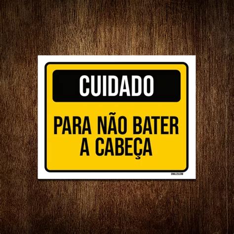 Kit 5 Placa Sinalização Cuidado Para Não Bater Cabeça Frete grátis